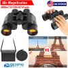 Portable HD Binoculars with FMC Lens Low Light Night Vision Telescope for Bird Watching Hunting Sports Events Concerts Adventure w/ Shoulder Strap Bag