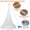 8ft Radius Fishing Cast Net Bait Trap Easy Throw Heavy Duty Hand Cast Net with Chain Sinker Bottom Spread