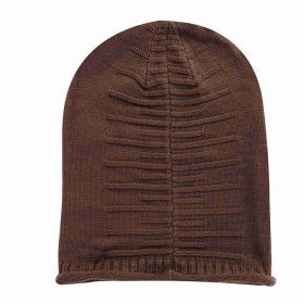Unisex Knit Beanie Hat Winter Warm Hat Slouchy Baggy Hats Skull Cap 5 Colors (Option: WinterWarmHatBrown)
