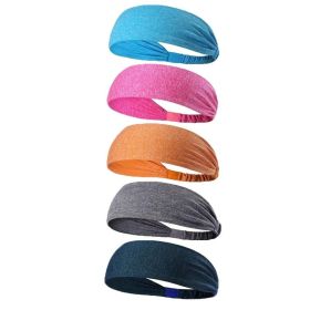 5-Piece Women's Anti-Slip Sports Sweat-Absorbing Headbands Elastic Yoga Fitness Running Headbands Unisex (Option: 5Piece)