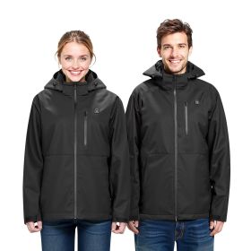VEVOR Heated Jacket for Men with 7.4V Battery, Soft Shell Electric Heating Coat (Clothing Size: Size L, Clothing Style: Men's Style)