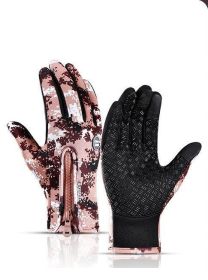 Winter Gloves Touch Screen Riding Motorcycle Sliding Waterproof Sports Gloves With Fleece (Option: Coffee color-L)