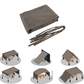 Outdoor Pergola Sun Shade Cover Cloth Patio Canopy HDPE Permeable With Grommets -13' X 7.7', Brown (Color: Brown)