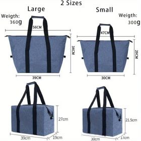 Heavy-Duty Cooling Tote Bag â€“ 5.28 Gallon Capacity for Beach, Camping & Grocery Hauling (Color: Blue)