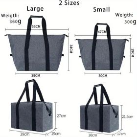 5.28 Gallon Thermal Shopping Bag â€“ Lightweight & Foldable Design with Cool Retention Technology (Color: Gray)