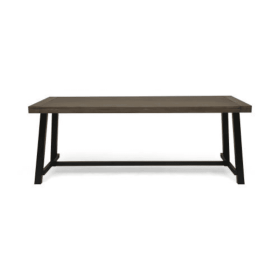 Outdoor Lovewood Dining Table Gray Retro Metal (Color: Grey)