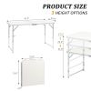 3FT/4FT/6FT Durable Plastic Folding Table w/Handles & Lock - Portable Indoor/Outdoor Picnic Dining Table for Camping, Parties, White